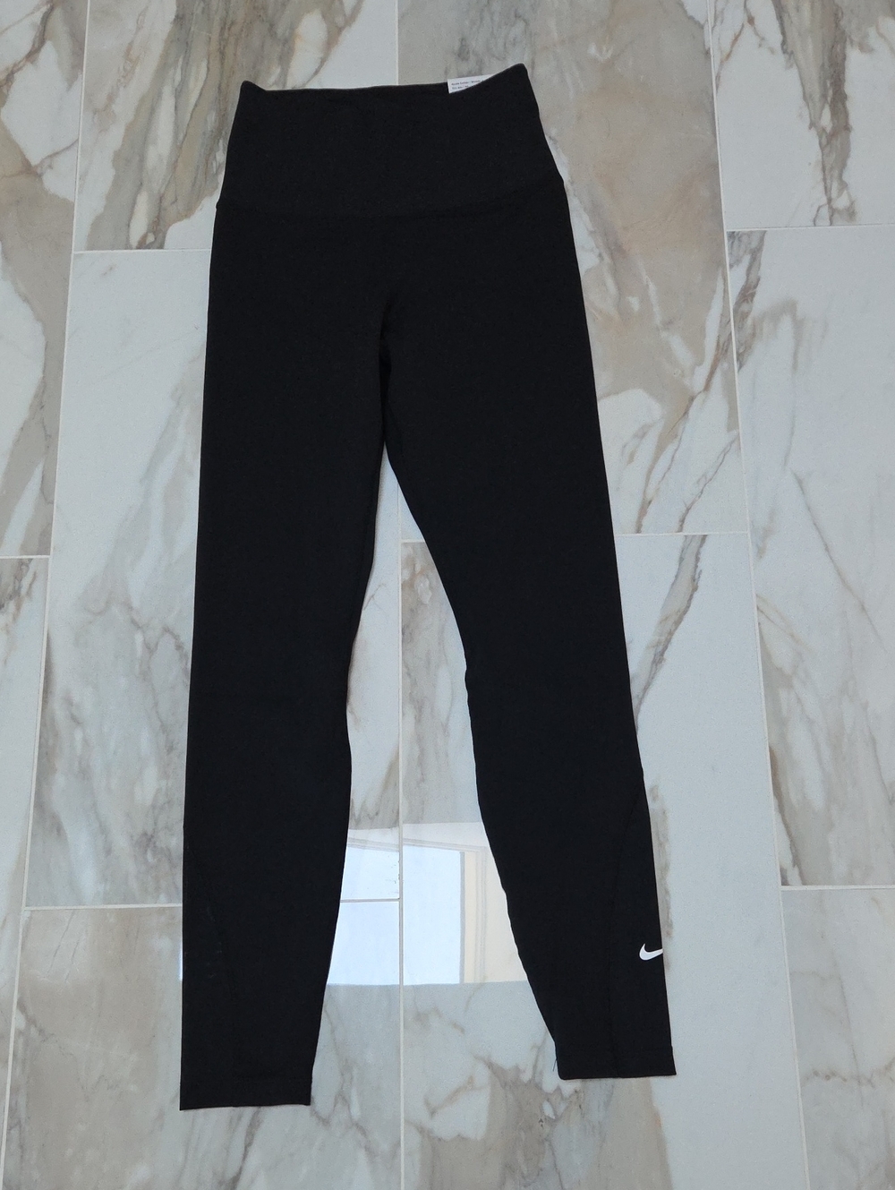 Nike Black High-Waist Leggings with White Swoosh